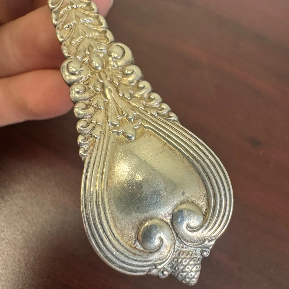 Antique Tiffany & Co French Renaissance Style Sterling silver sugar shell spoon